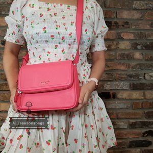 Kate Spade NY New York RUN AROUND Large Flap Crossbody Peach MELBA Holiday Gift
